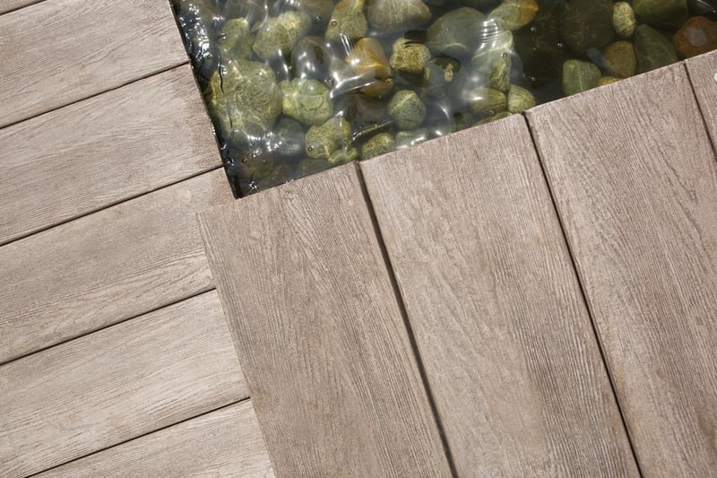 Allura decking in natural wood